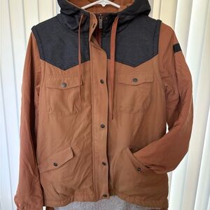 Women's Tan and Denim Convertible Jacket / Vest